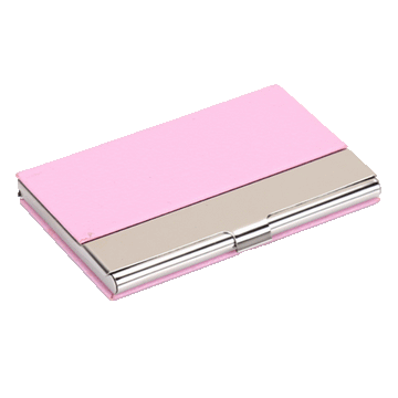 Pink Vegan Leather Business Card Case - Multitasky