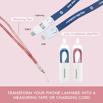 3 - in - 1 Charging Cord Phone Lanyard / Measuring Tape - Multitasky