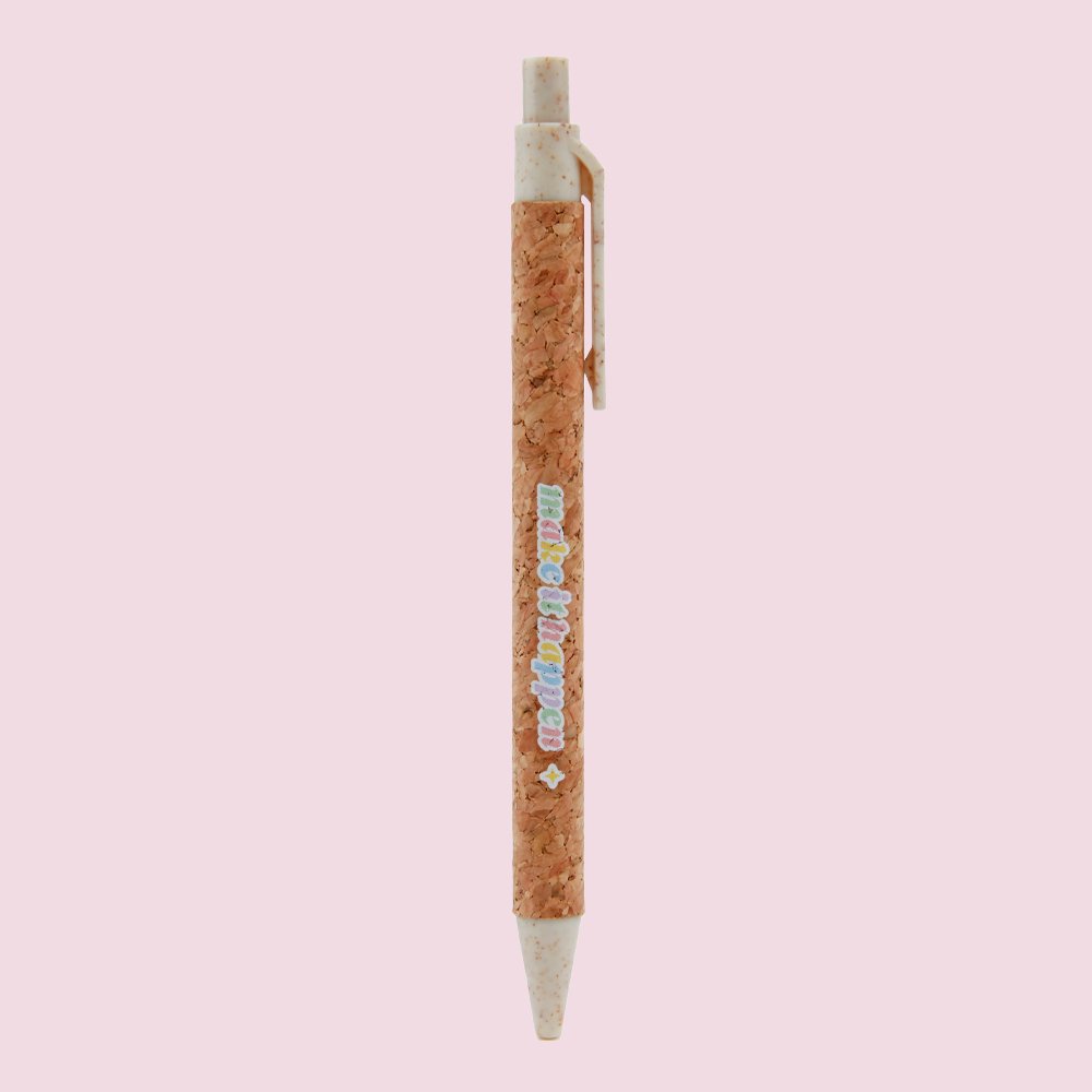 Make It Happen Eco - friendly Cork Ballpoint Pen - Multitasky