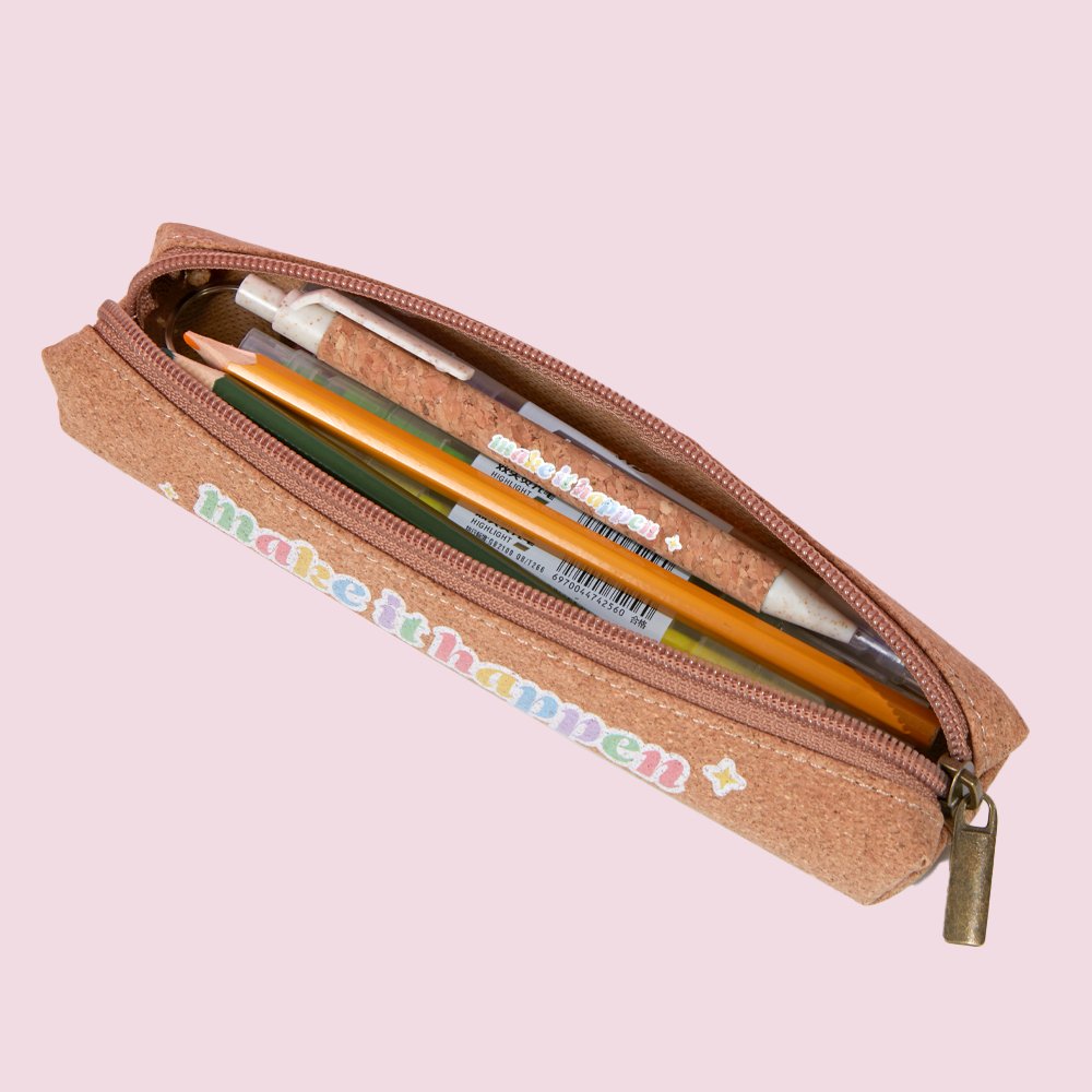 Make It Happen Eco - friendly Cork Pencil Case - Multitasky