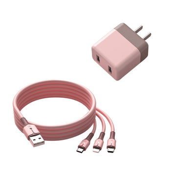 3-in-1 Fast Charging Cable 5FT - Multi Charger Cord For IPhone, Type C, Micro USB