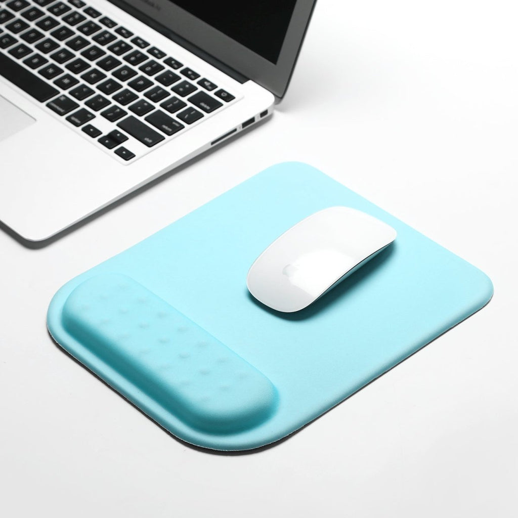 Sky Blue Comfort Mouse Pad with Wrist Support - Multitasky