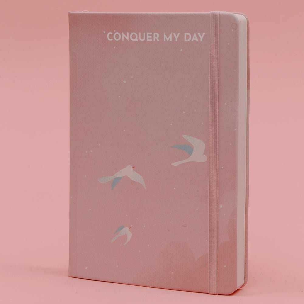 Conquer My Day Hardcover Journal (6 Months Supply, Monthly/Weekly/Daily + Line/Dot Paper) - Designed by Kelly Luc, Limited Edition - Multitasky