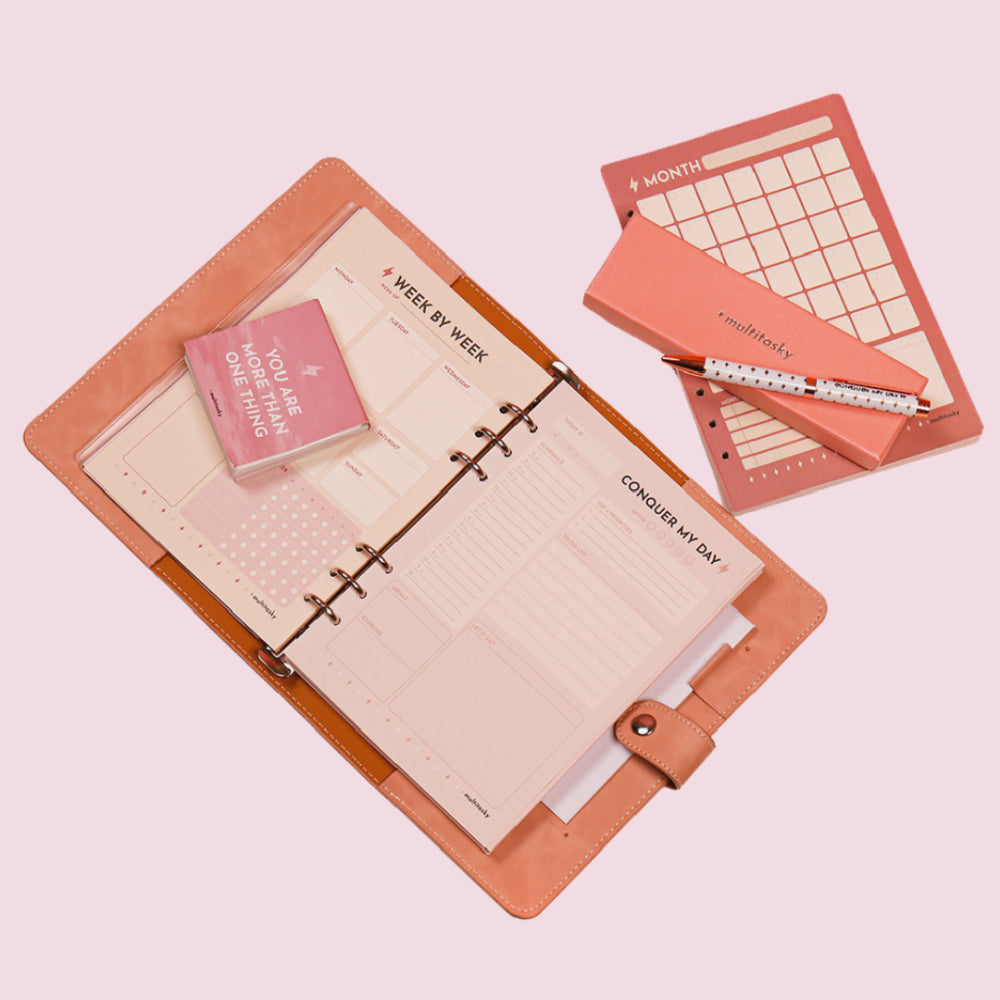 Conquer My Journal Writing Set (1-Year Supply + Gift Pen + Sticky | Multitasky