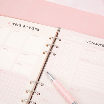 Conquer My Day Journal Writing Set (1-Year Supply + Gift Pen + Sticky Notes) - Multitasky