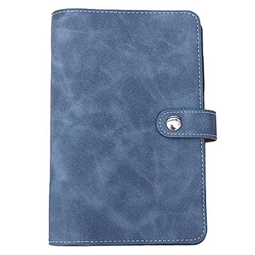 A6 navy blue vegan leather notebook, Multitasky Cute Faux Leather Journal Pocket Personal Organizer, Loose Leaf Notebook, A5 Notebook, Aesthetic Notebook, Daily Planner, Cute Journal for Women, Dot Grid Notebook, Organizer Notebook for Work