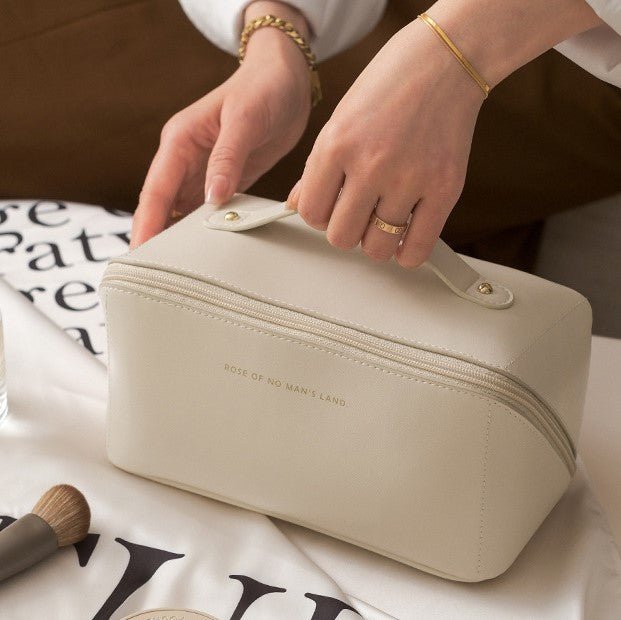Deluxe Travel Cosmetics Organizer Bag in Cream White - Multitasky