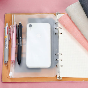 notebook with pouch and frixion pens