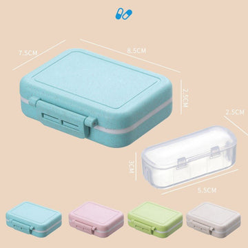 TecQach Small Pill Box 4 pcs,Cute Travel Pill Organizer Case Mini