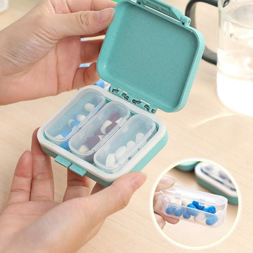 Travel Pill Organizer Small Pill Box,with 15 Divided Tiny Bottl&Writab