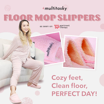 multitasking floor mop slippers with removable sole