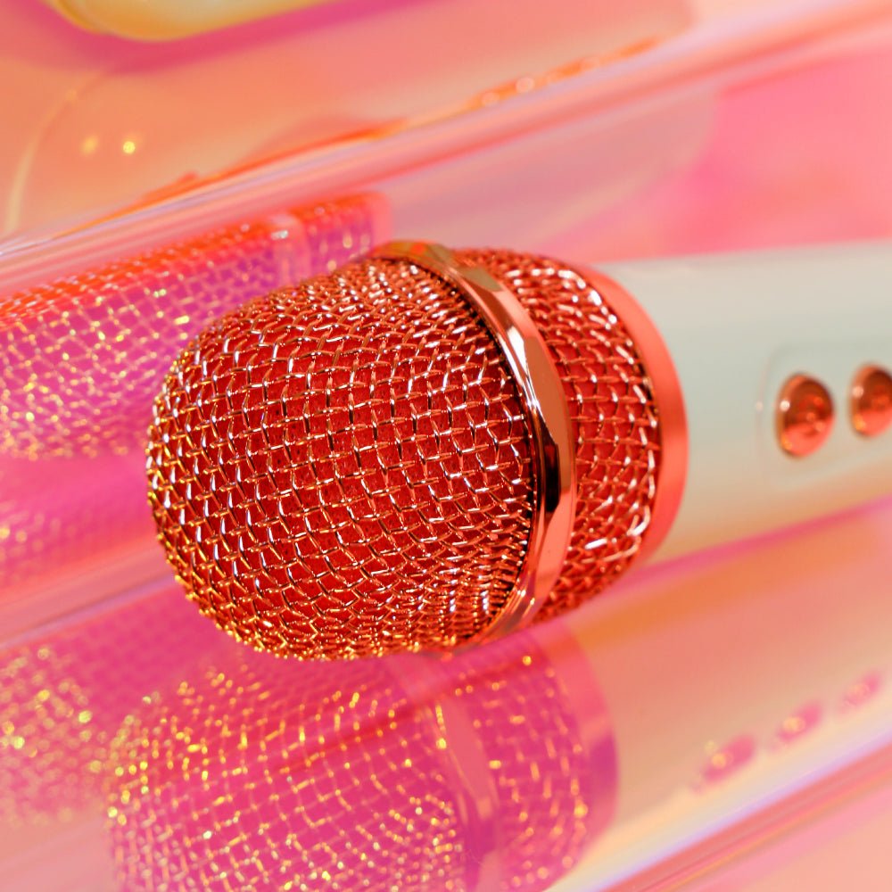 pink sparkly microphone
