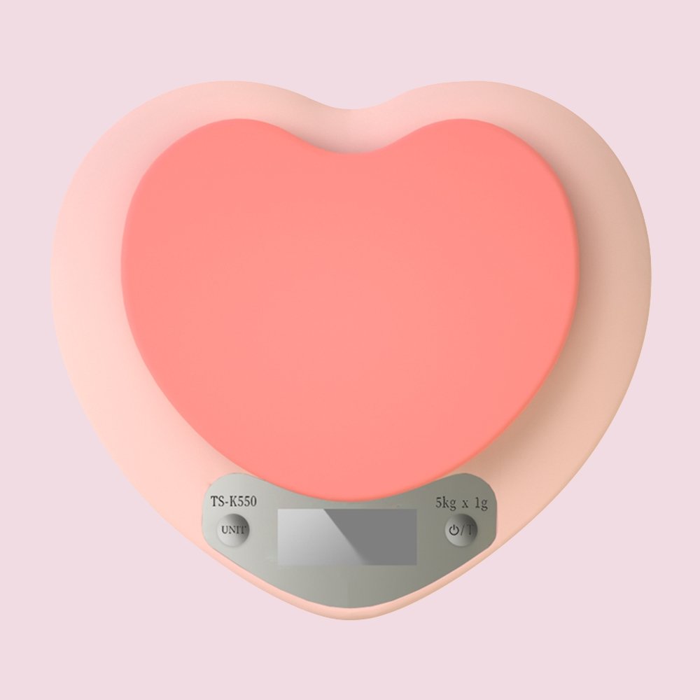 Multitasking Scale Pink Heart-Shaped Kitchen Scale | Multitasky