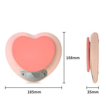 Pink Heart-Shaped Kitchen Scale Size- Multitasky