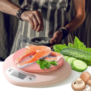 Pink Heart-Shaped Kitchen Scale in Use- Multitasky