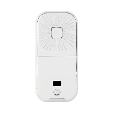 White Portable Personal Fan, Power Bank, and Phone Stand With Display Screen - Multitasky