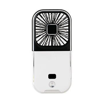 Black Portable Personal Fan, Power Bank, and Phone Stand With Display Screen - Multitasky