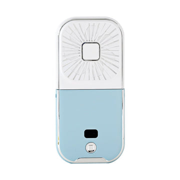 Blue Portable Personal Fan, Power Bank, and Phone Stand With Display Screen - Multitasky