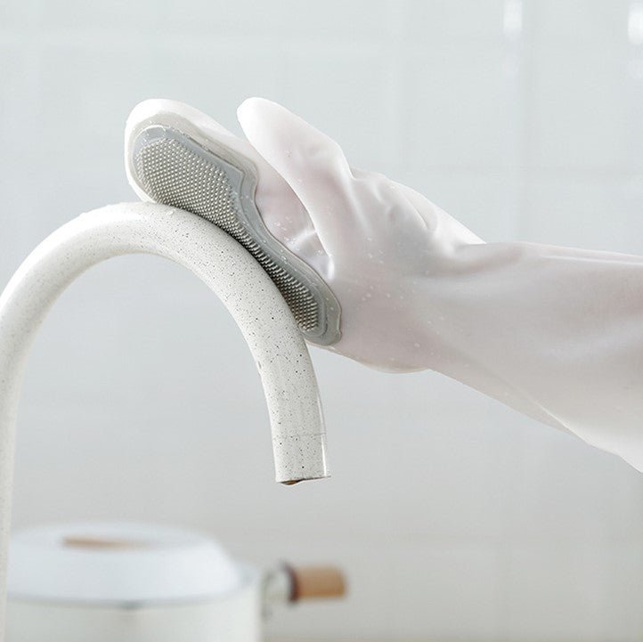 Reusable Silicone Cleaning Gloves with Scrubber (Set of 2) - Multitasky