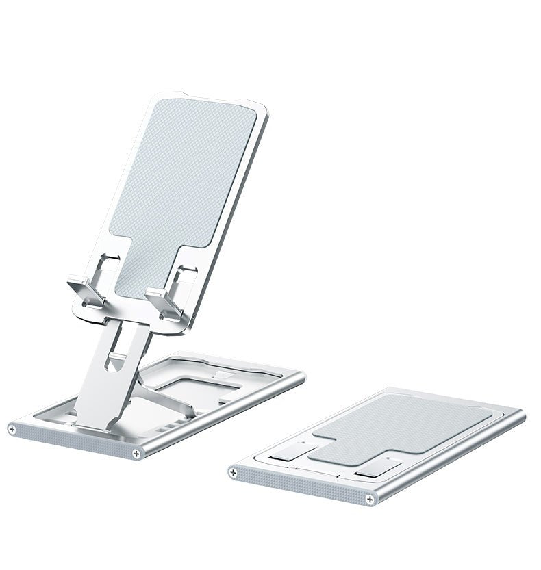 Silver Foldable Phone Holder with Mirror - Multitasky