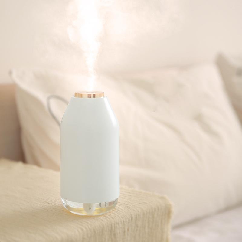 Sleek spa humidifier lamp in white
