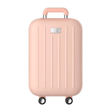 Cute power bank for travel with hand warmer shaped like a suitcase in pink