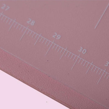 Pink desk pad organizer with ruler