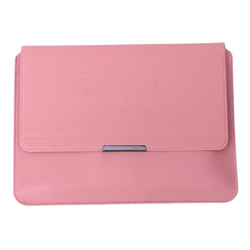 Vegan leather laptop sleeve in pink