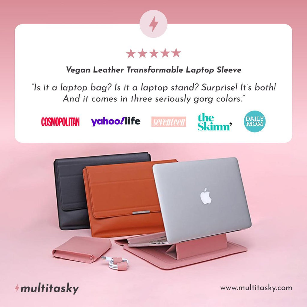 Transformable Vegan Leather Laptop Bag Set (Laptop Stand) - Multitasky
