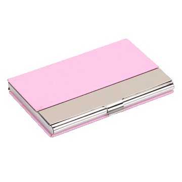 Pink Vegan Leather Business Card Case - Multitasky