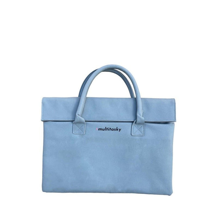 Vegan Leather Waterproof Laptop Bag Pink, Blue or Gray Multitasky