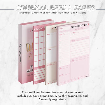 Vegan Leather Organizational Notebook/Journal A5/A6 (3 Paper Options) - Multitasky